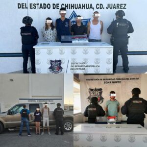 DETIENE SSPE A 7 POR POSESION DE DROGAS Y AGRESION EN CIUDAD JUAREZ